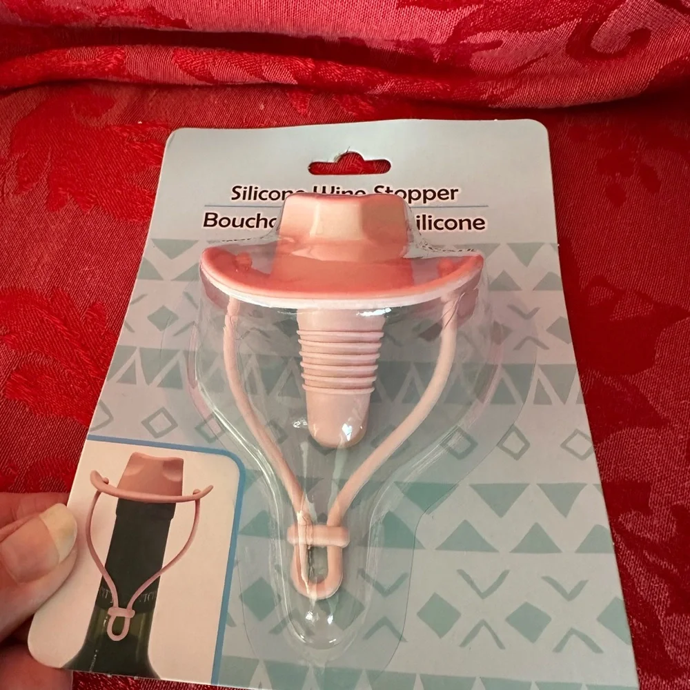 🌵 3/$15 Pink Girl Cowboy Hat Silicone Wine Stopper (see description)
